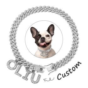 Luxury Alloy Dog Firewood Walking Collar (Option: Silver-25cm)