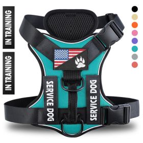 Reflective Breathable Solid Color Polyester Dog Strap (Option: Green-XL)