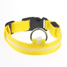 LED Luminous Pet Dog Collar Night (Option: Yellow Light-S)